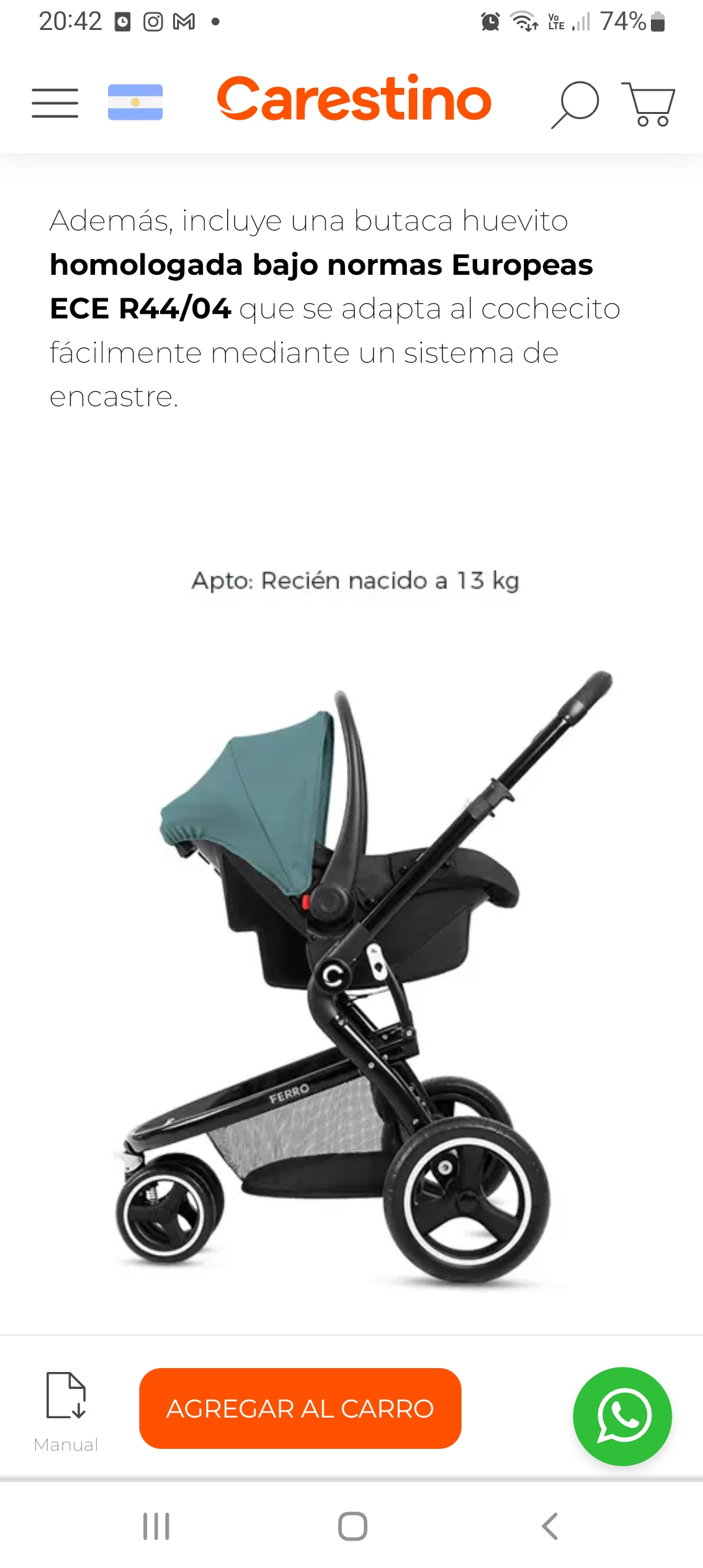 Coche carestino ferro + huevito