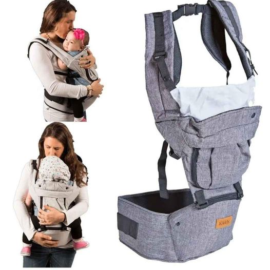 Mochila porta bebe kiddy hipseat tela deluxe premiun